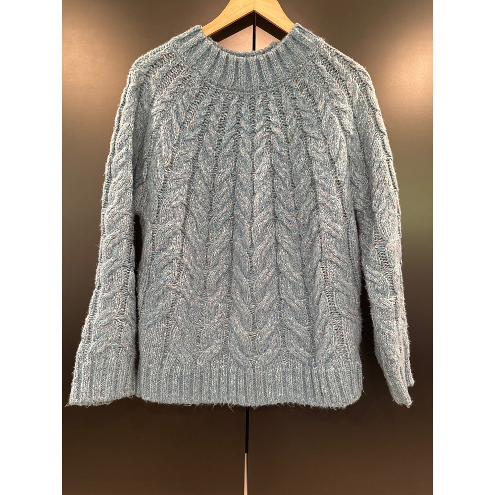 Hatley‎ Dylan Blue Cable Knit Sweater Marl Flecked Pullover Small RN146984